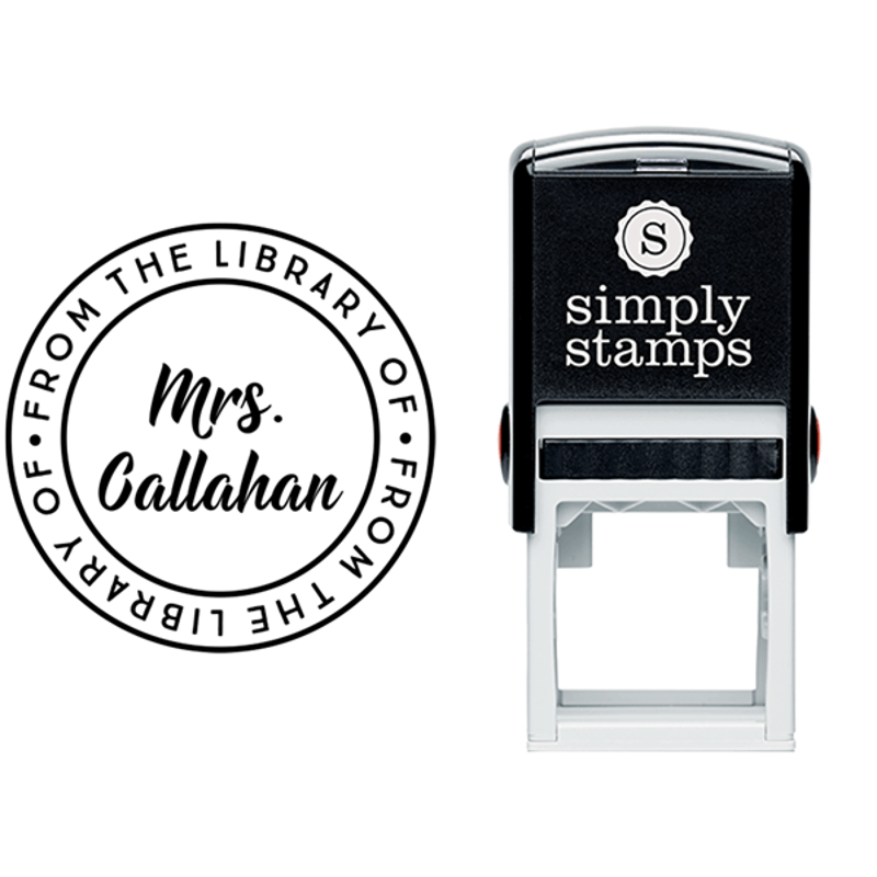 From the Library of Lively Script Teacher Stamp Lifestyle