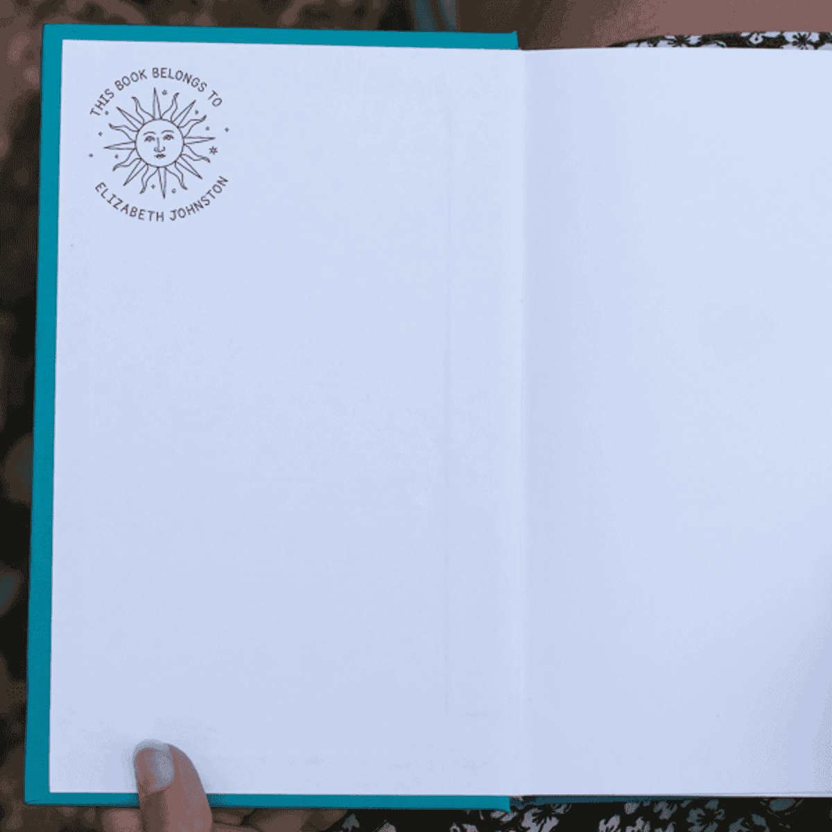 This Book Belongs to Modern Sun Teacher Stamp Impression