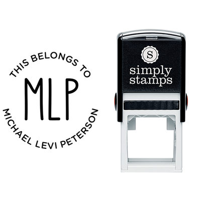 This Book Belongs to Monogrammed Teacher Stamp - alternate view