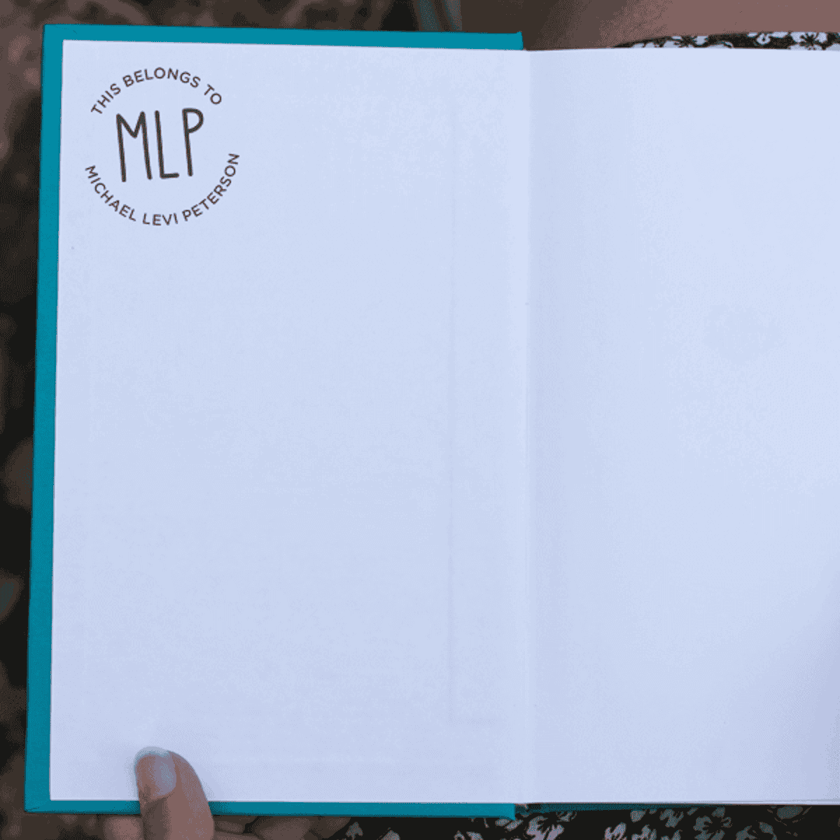 This Book Belongs to Monogrammed Teacher Stamp Impression