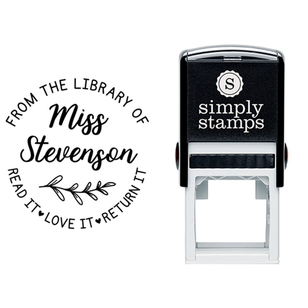 From the Library of Rounded Script Teacher Stamp Lifestyle