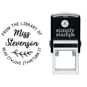 From the Library of Rounded Script Teacher Stamp Lifestyle