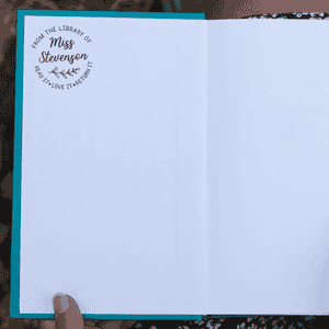 From the Library of Rounded Script Teacher Stamp Impression