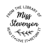 From the Library of Rounded Script Teacher Stamp in black