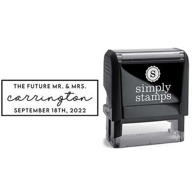 Save the Date Outlined Mr. & Mrs. Address Stamp - alternate view