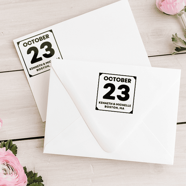 Save the Date Calendar Address Stamp Envelope