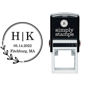 Save the Date Outline Initials Address Stamp Lifestyle