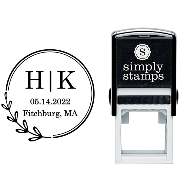 Save the Date Outline Initials Address Stamp Lifestyle
