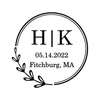 Save the Date Outline Initials Address Stamp