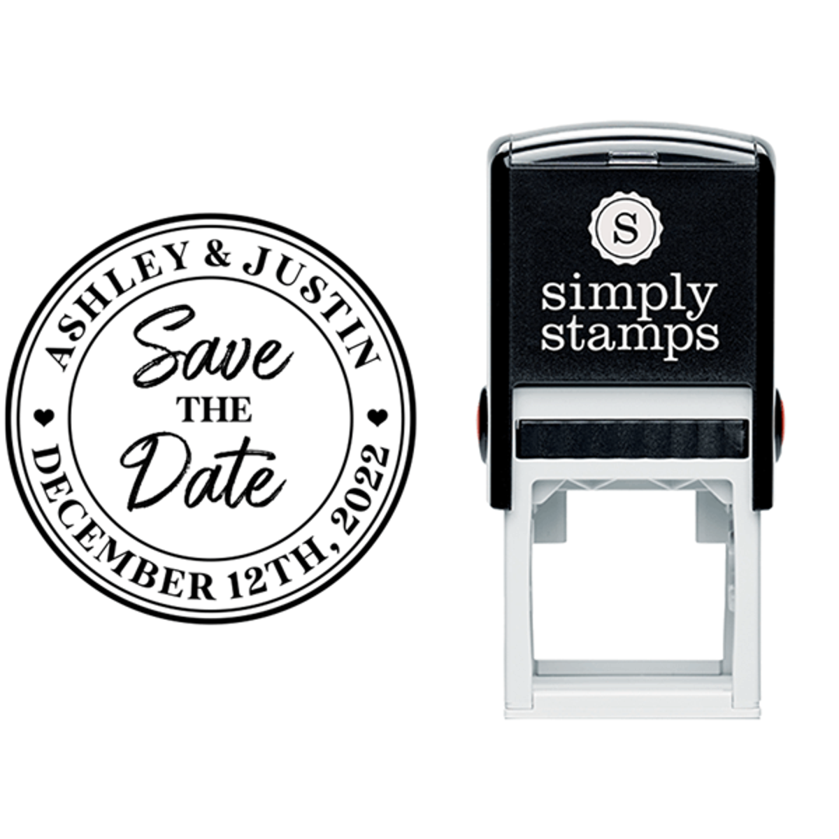 Save the Date Circle Outline Postcard Address Stamp Lifestyle