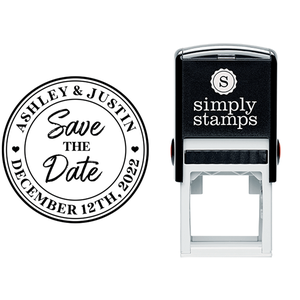 Save the Date Circle Outline Postcard Address Stamp Lifestyle