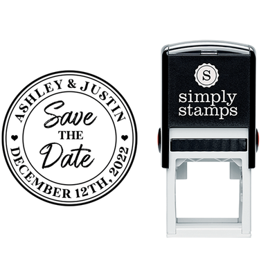 Save the Date Circle Outline Postcard Address Stamp - alternate view