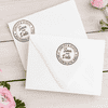 Save the Date Circle Outline Postcard Address Stamp Envelope
