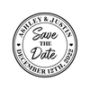 Save the Date Circle Outline Postcard Address Stamp