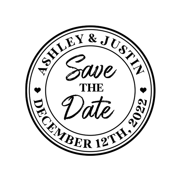 Save the Date Circle Outline Postcard Address Stamp