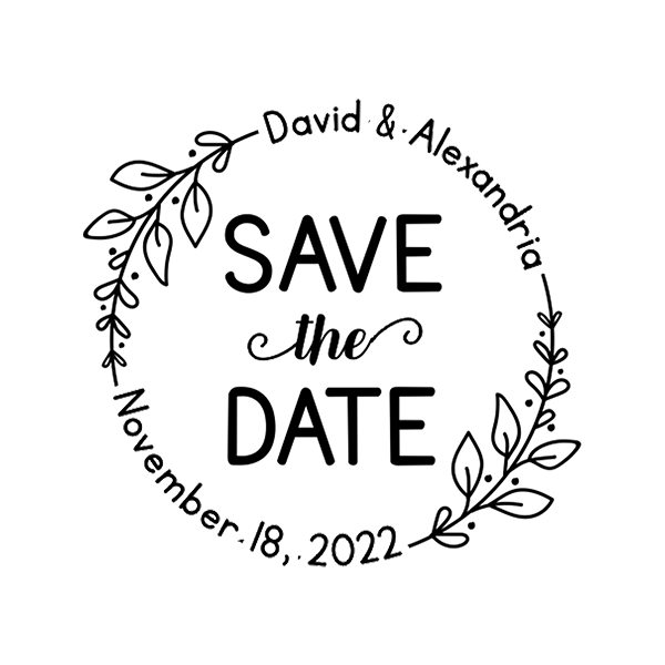 Save the Date Elegant Circle Address Stamp