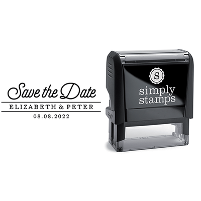 Save the Date Elegant Script Address Stamp - alternate view