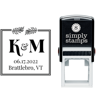 Save the Date Fern Initials Address Stamp - alternate view