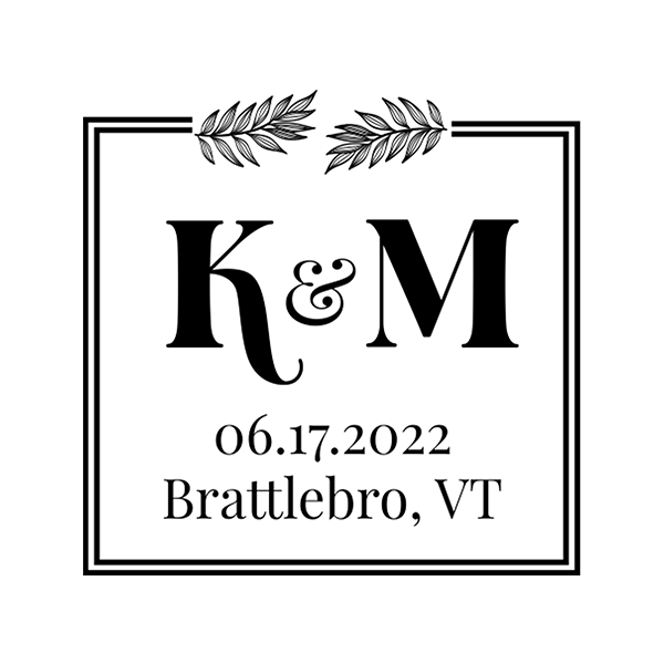Save the Date Fern Initials Address Stamp
