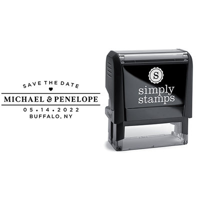 Save the Date Mr. & Mrs. Simple Address Stamp - alternate view