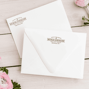 Save the Date Mr. & Mrs. Simple Address Stamp Envelope