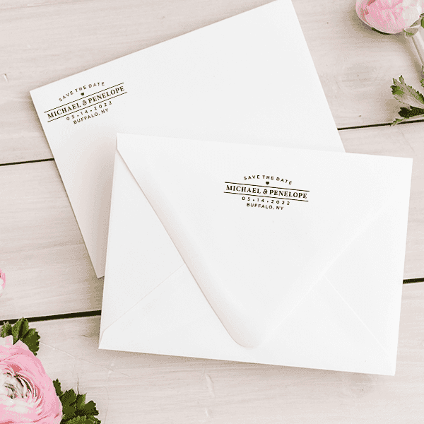 Save the Date Mr. & Mrs. Simple Address Stamp Envelope