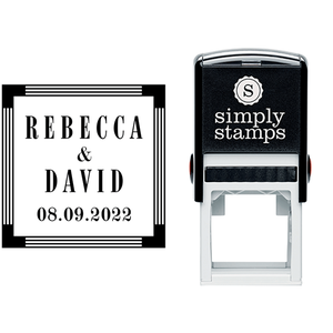 Save the Date Art Deco Address Stamp Lifestyle