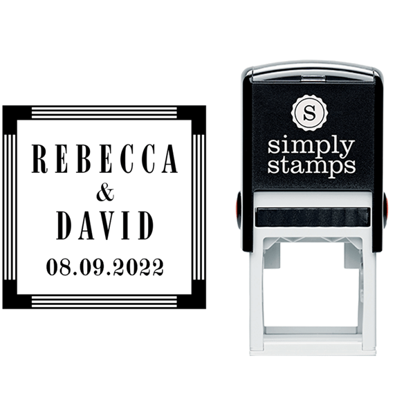 Save the Date Art Deco Address Stamp Lifestyle