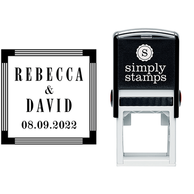 Save the Date Art Deco Address Stamp - alternate view
