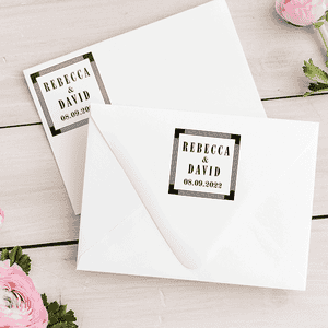 Save the Date Art Deco Address Stamp Envelope