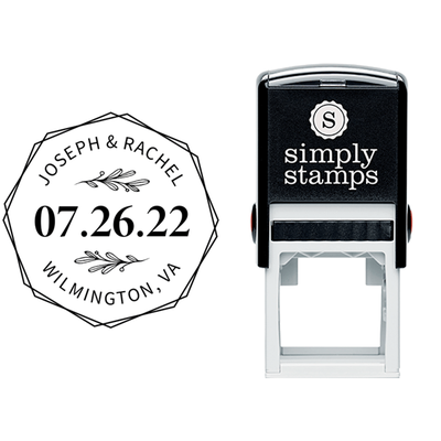 Save the Date Hexagon Address Stamp - alternate view
