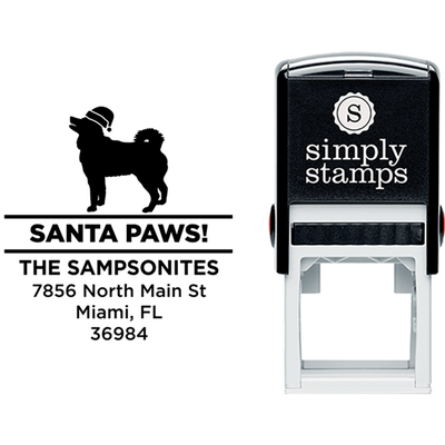 Santa Paws Husky Holiday Address Stamp - alternate view