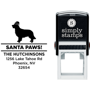 Santa Paws Retriever Holiday Address Stamp