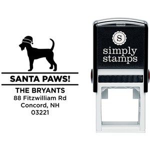 Santa Paws Schnauzer Holiday Address Stamp