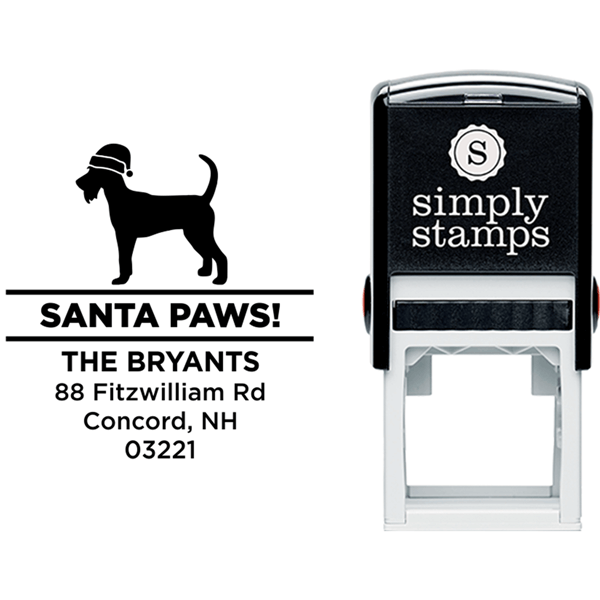 Santa Paws Schnauzer Holiday Address Stamp