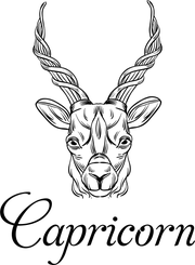 Modern Capricorn Illustration Hand Stamp