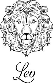 Modern Leo Illustration Hand Stamp