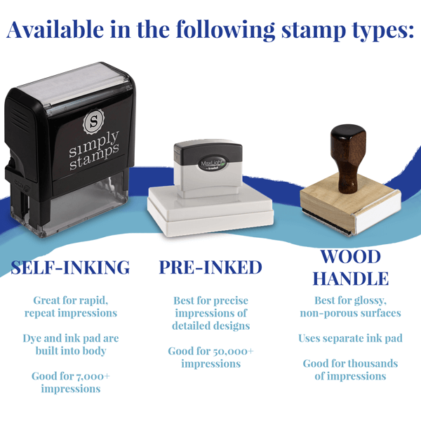 Available in the following stamp types