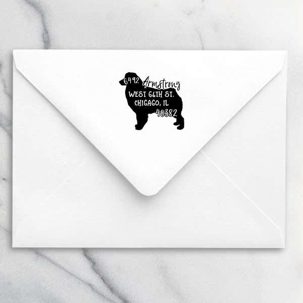 Standard Australian Shepherd Dog Address Stamp