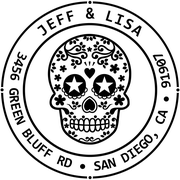 Sugar Skull Two Round Address Stamp