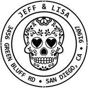 Sugar Skull Four Round Address Stamp