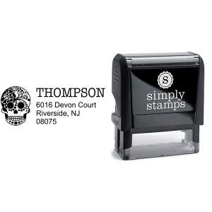 Sugar Skull Twenty Four Address Stamp Body and Design