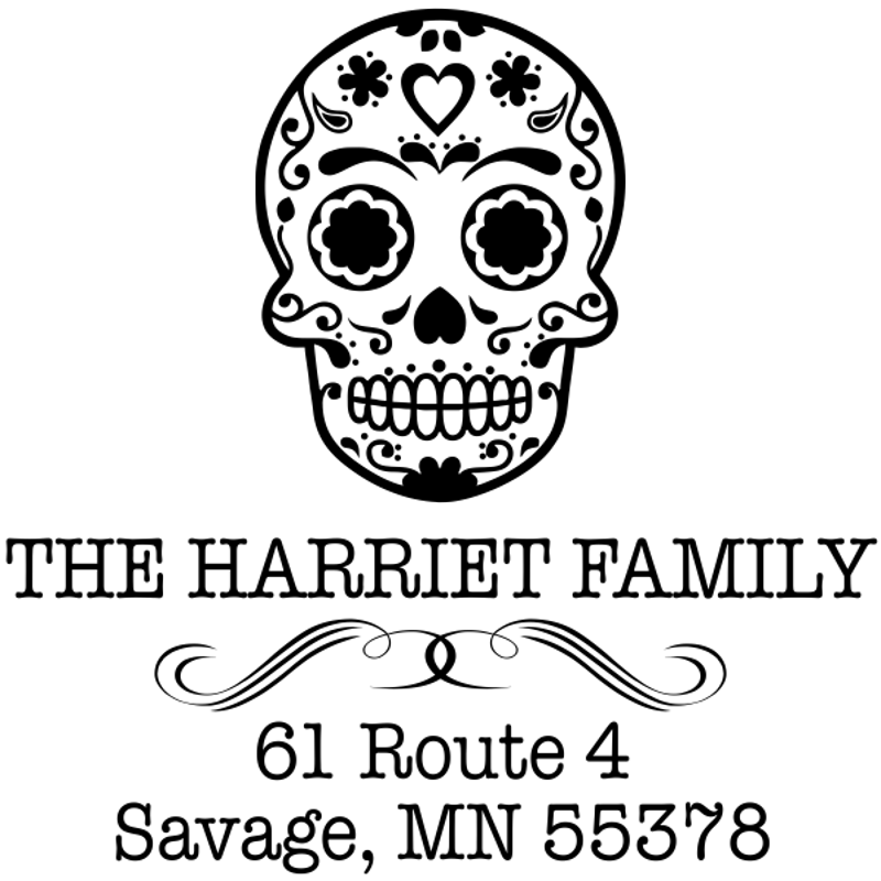 Sugar Skull Heart Address Stamper