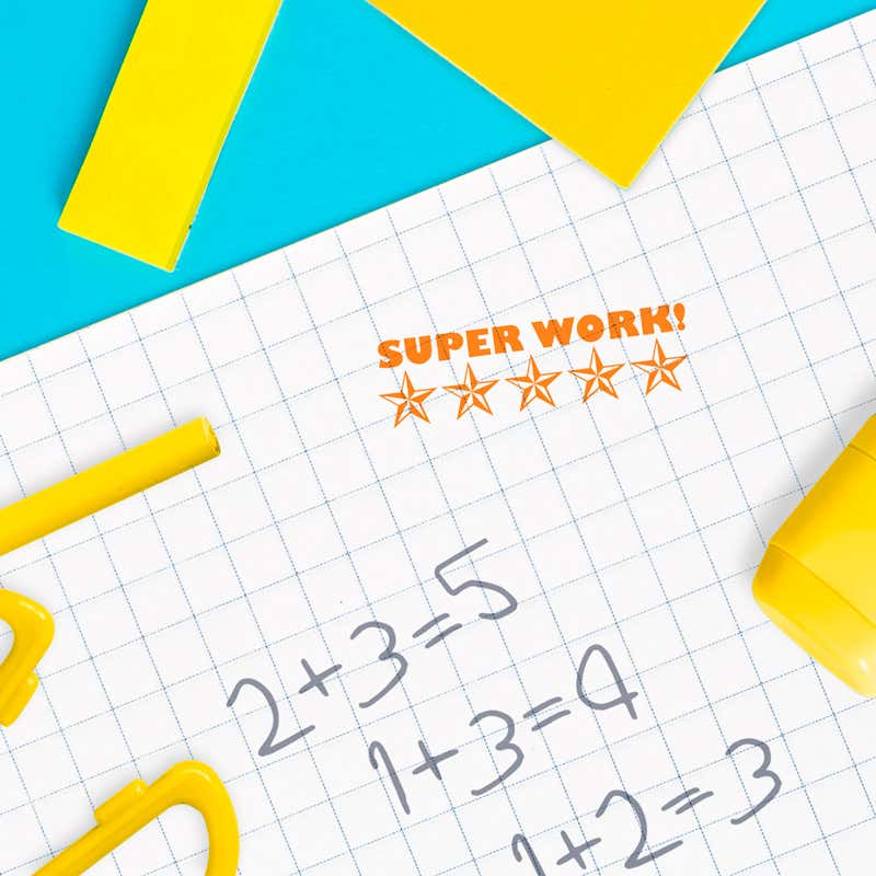 Example of the Super Work stamp impression