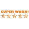 Feedback - 5 Stars SUPER WORK! Rubber Teacher Stamp