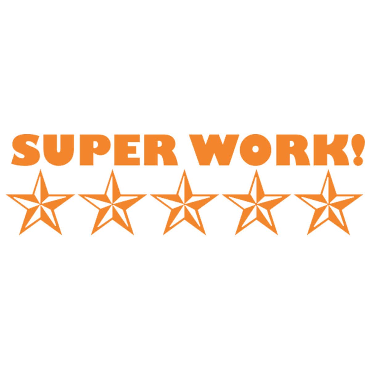 Feedback - 5 Stars SUPER WORK! Rubber Teacher Stamp