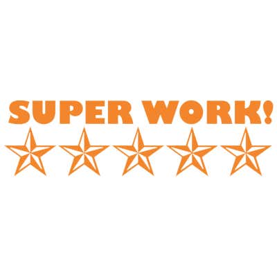 Feedback - 5 Stars SUPER WORK! Rubber Teacher Stamp
