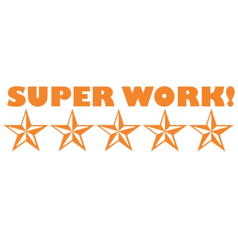 Feedback - 5 Stars SUPER WORK! Rubber Teacher Stamp