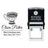 Heart Victorian Tea Cup Address Stamp Body and Design