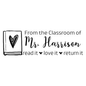 Impression of Square From the Classroom Of Custom Book Embosser with Hearts
